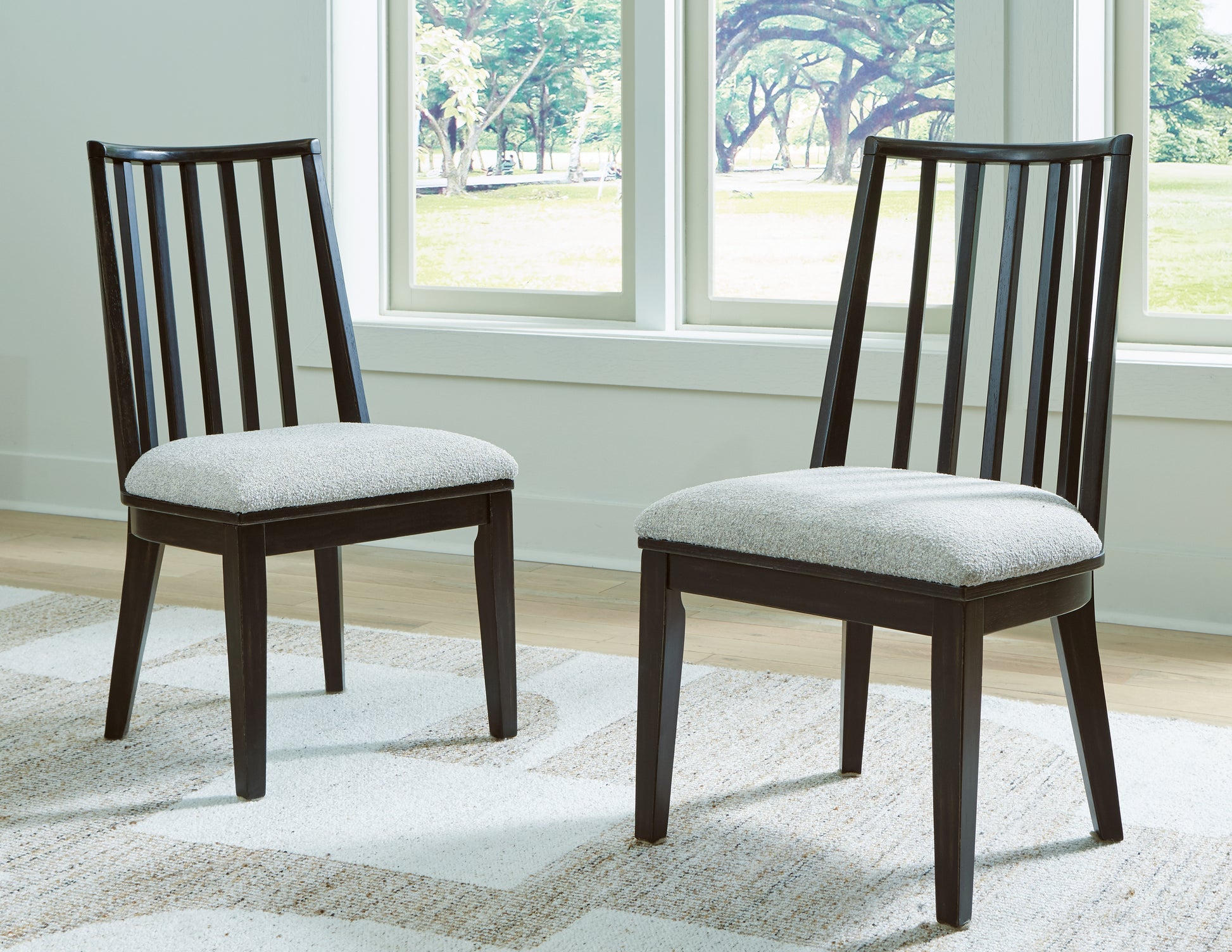 The Furniture Outlets - Ashley Furniture - Galliden Dining Room - Dining Chair (Set of 2) / Black/Brown - D841-01X2
