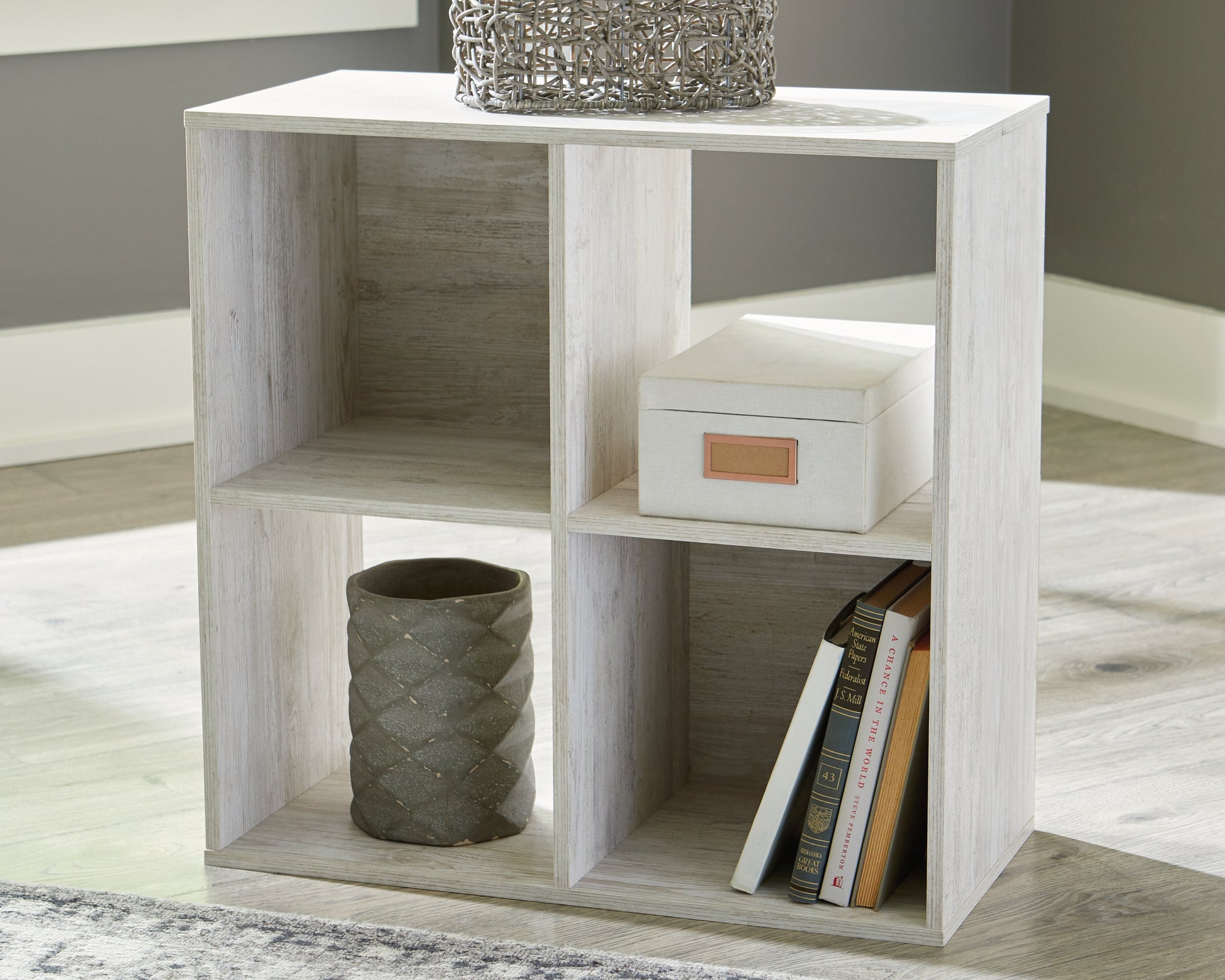 The Furniture Outlets - Ashley Furniture - Paxberry Four Cube Organizer - Four Cube Organizer / Whitewash - EA1811-2X2
