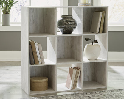 The Furniture Outlets - Ashley Furniture - Paxberry Nine Cube Organizer - Nine Cube Organizer / Whitewash - EA1811-3X3