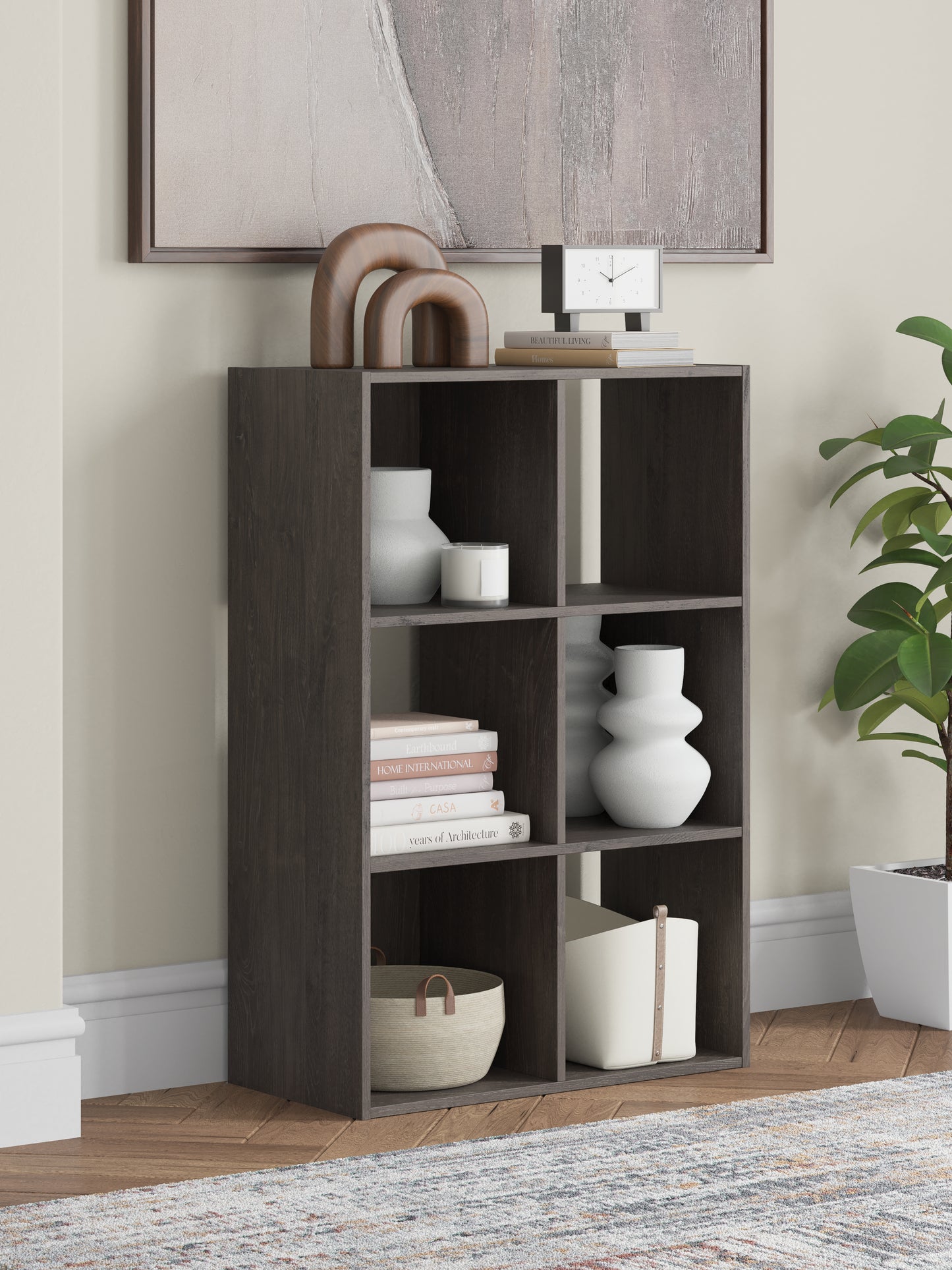The Furniture Outlets - Ashley Furniture - Piperton Six Cube Organizer - Six Cube Organizer / Charcoal - EA5514-3X2