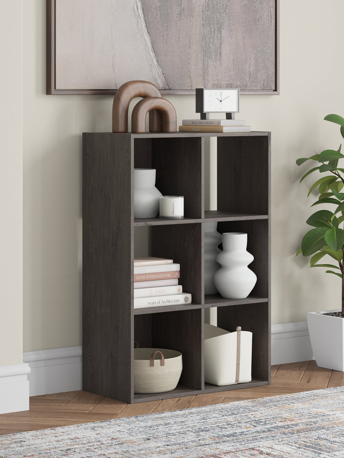 The Furniture Outlets - Ashley Furniture - Piperton Six Cube Organizer - Six Cube Organizer / Charcoal - EA5514-3X2
