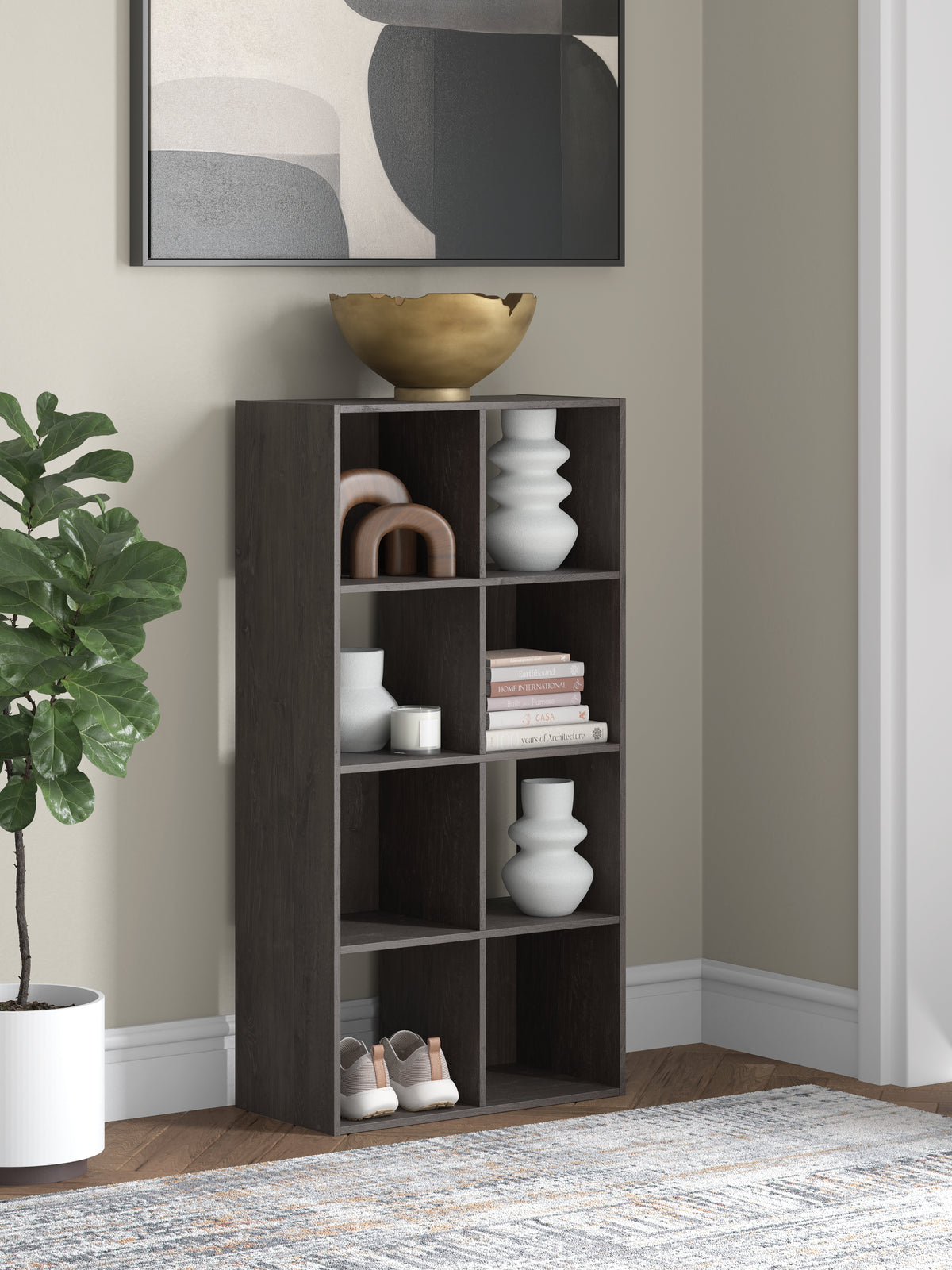 The Furniture Outlets - Ashley Furniture - Piperton Eight Cube Organizer - Eight Cube Organizer / Charcoal - EA5514-4X2