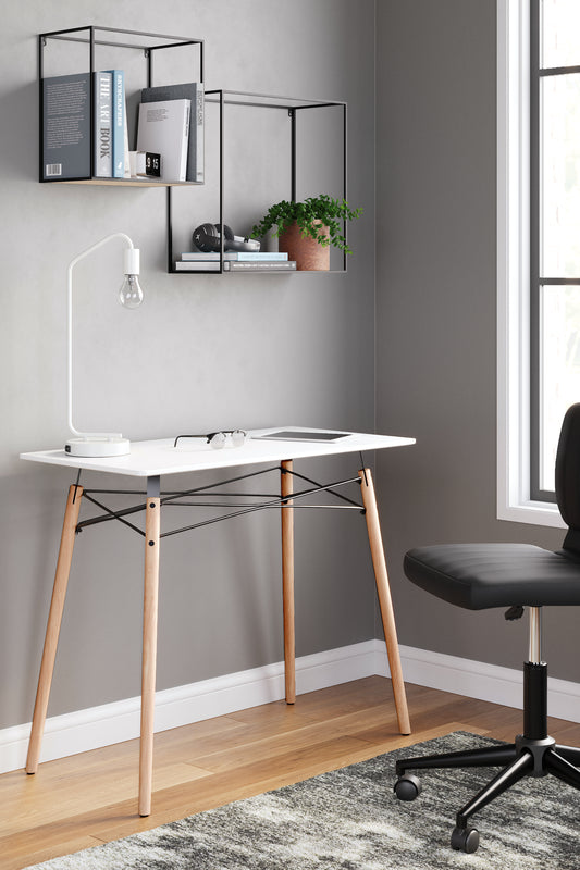 The Furniture Outlets - Ashley Furniture - Jaspeni Office Desk - Home Office Desk / Black/Natural - H020-10