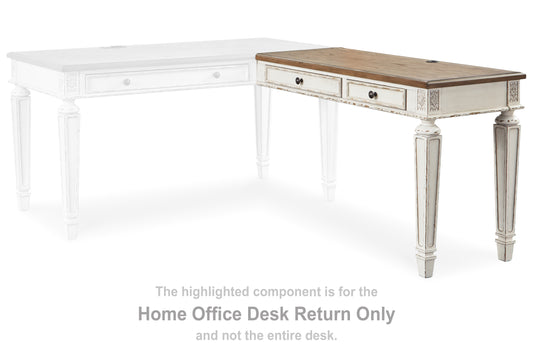 The Furniture Outlets - Ashley Furniture - Realyn Office Desk - 2-Piece Home Office Desk / White/Brown - H743H1