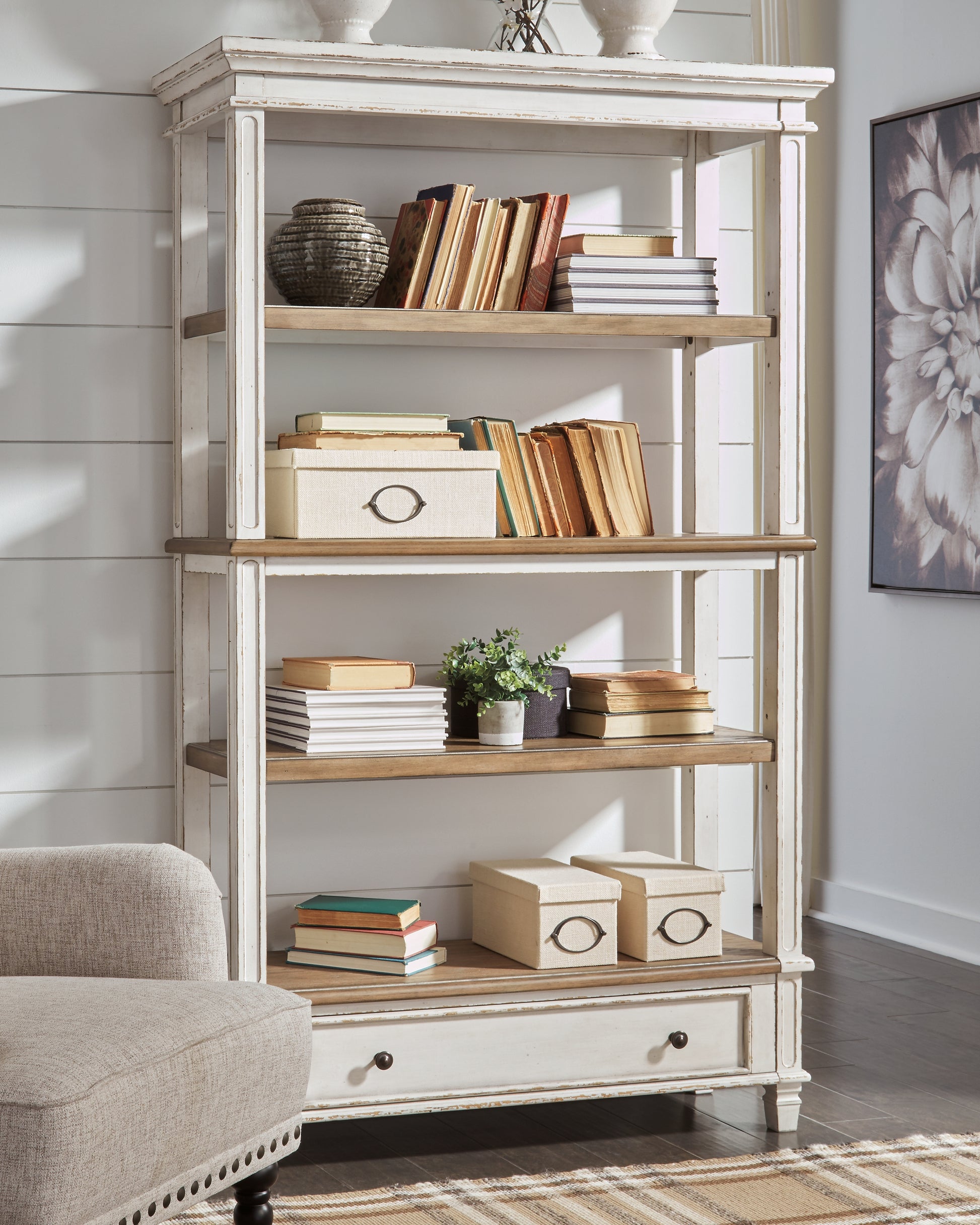 The Furniture Outlets - Ashley Furniture - Realyn Bookcase - Bookcase / Brown/White - H743-70