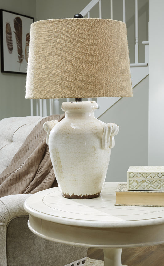 The Furniture Outlets - Ashley Furniture - Emelda Lighting - Table Lamp (Set of 2) / Cream - L100664X2