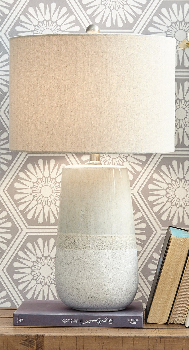 The Furniture Outlets - Ashley Furniture - Shavon Lighting - Table Lamp (Set of 2) / Beige/White - L100724X2
