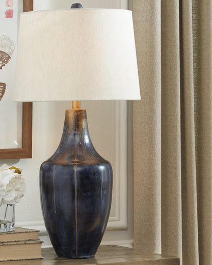 The Furniture Outlets - Ashley Furniture - Evania Lighting - Table Lamp (Set of 2) / Indigo - L207344X2