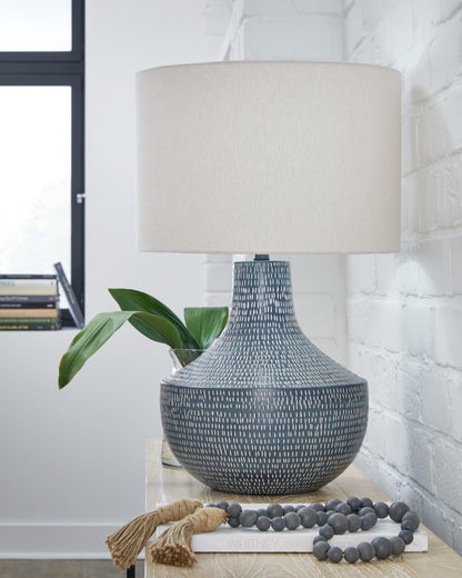 The Furniture Outlets - Ashley Furniture - Schylarmont Lighting - 2-Piece Lamp Set / Antique Gray/White - L207474X2