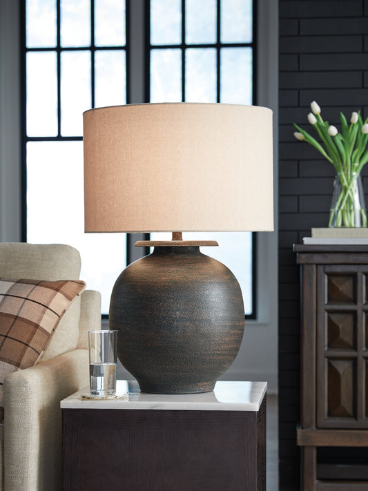 The Furniture Outlets - Ashley Furniture - Carlenbury Lighting - Metal Table Lamp (1/CN) / Antique Brown - L207574