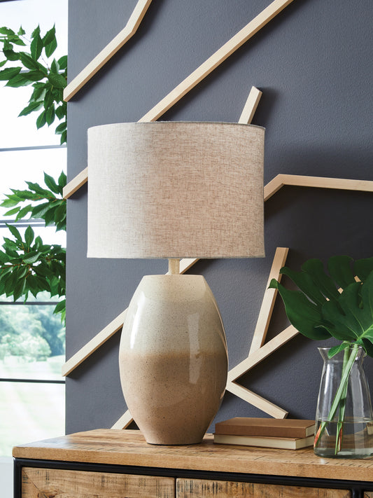The Furniture Outlets - Ashley Furniture - Linas Lighting - Metal Table Lamp (1/CN) / Cream/Beige - L207594