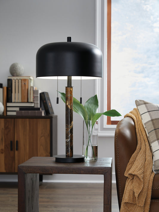The Furniture Outlets - Ashley Furniture - Alanbert Lighting - Metal Table Lamp (1/CN) / Brown/Black - L208454