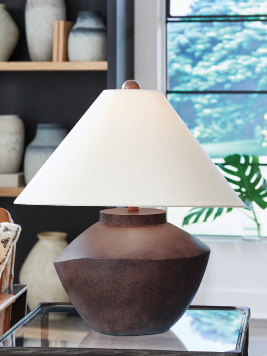 The Furniture Outlets - Ashley Furniture - Honsworth Lighting - Poly Table Lamp (1/CN) / Antique Brown - L235994
