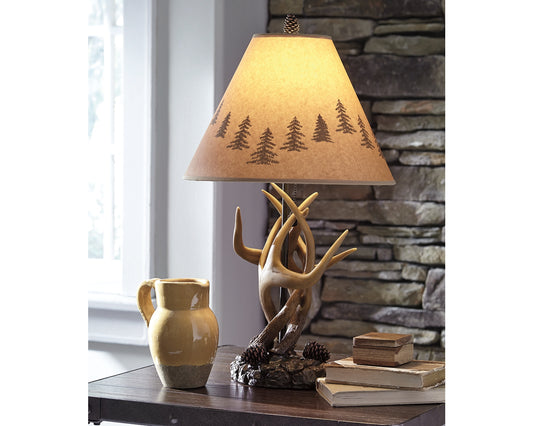 The Furniture Outlets - Ashley Furniture - Derek Lighting - Poly Table Lamp (Set of 2) / Brown - L316984