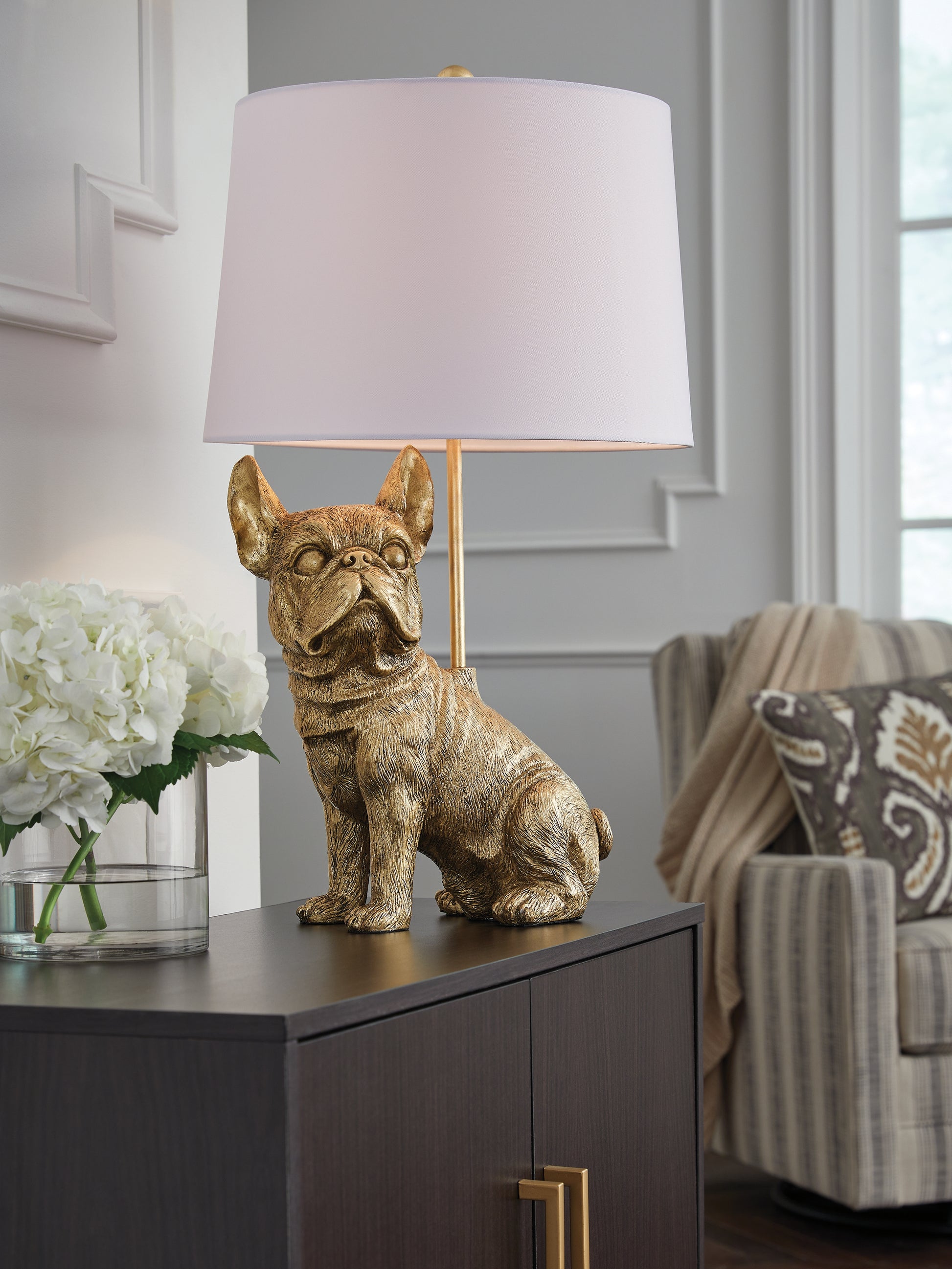 The Furniture Outlets - Ashley Furniture - Wadeland Lighting - Poly Table Lamp (1/CN) / Gold Finish - L317054