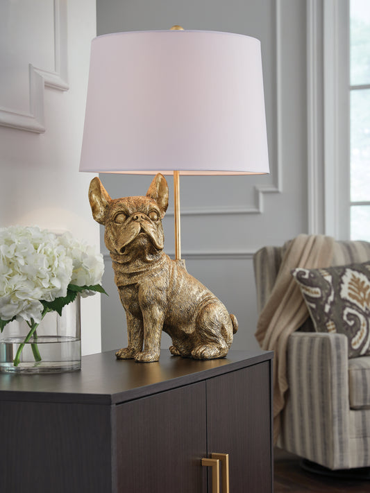 The Furniture Outlets - Ashley Furniture - Wadeland Lighting - Poly Table Lamp (1/CN) / Gold Finish - L317054