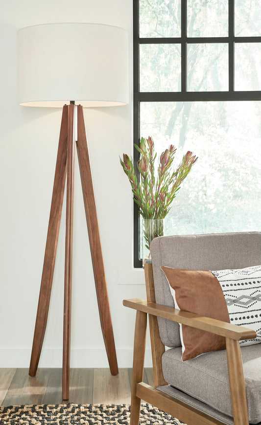The Furniture Outlets - Ashley Furniture - Dallson Lighting - Wood Floor Lamp (1/CN) / Brown - L329011