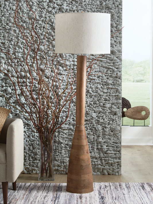 The Furniture Outlets - Ashley Furniture - Ailsa Lighting - Wood Floor Lamp (1/CN) / Natural Brown - L329111