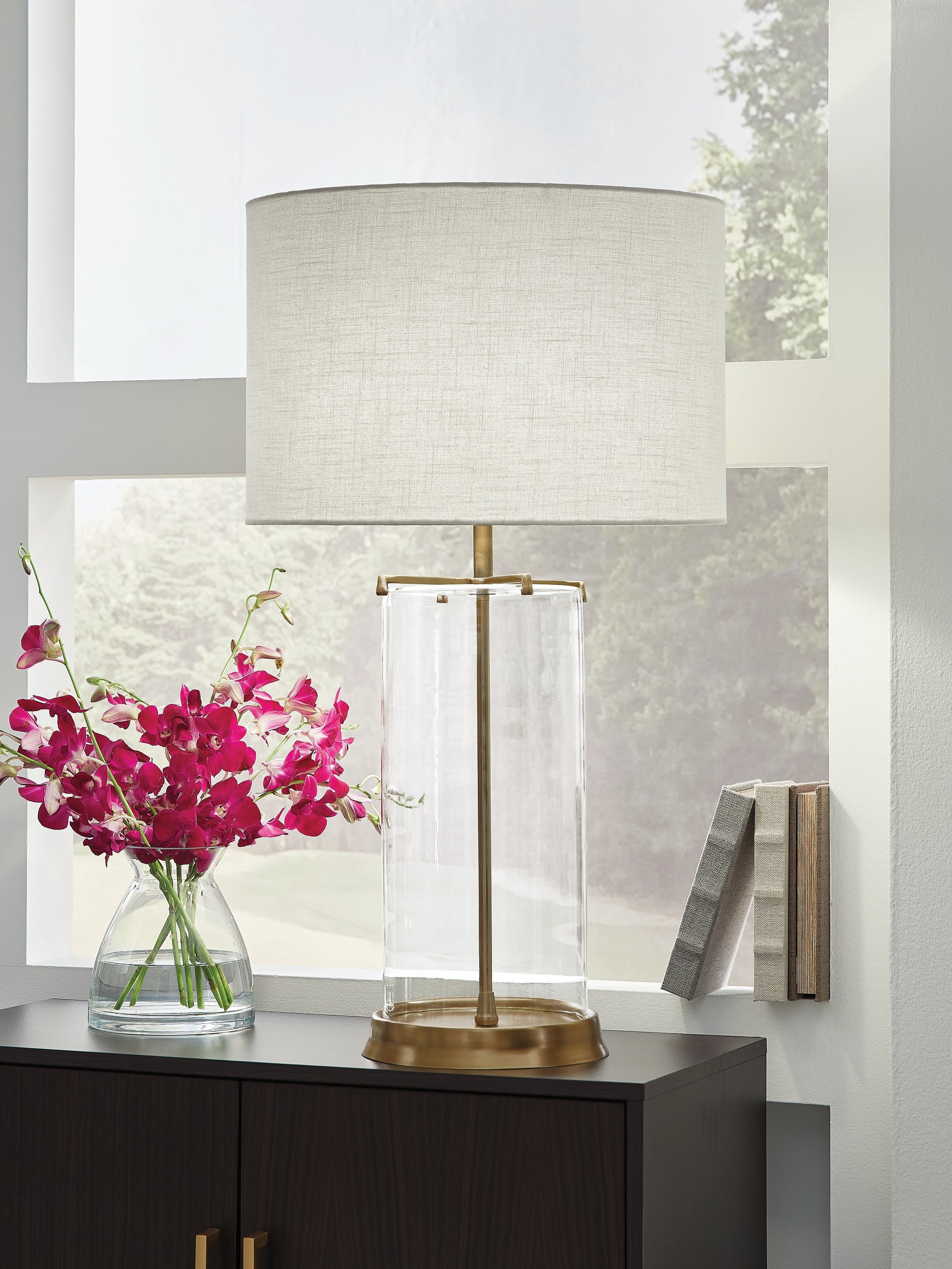 The Furniture Outlets - Ashley Furniture - Gizeh Lighting - Glass Table Lamp (1/CN) - L430954