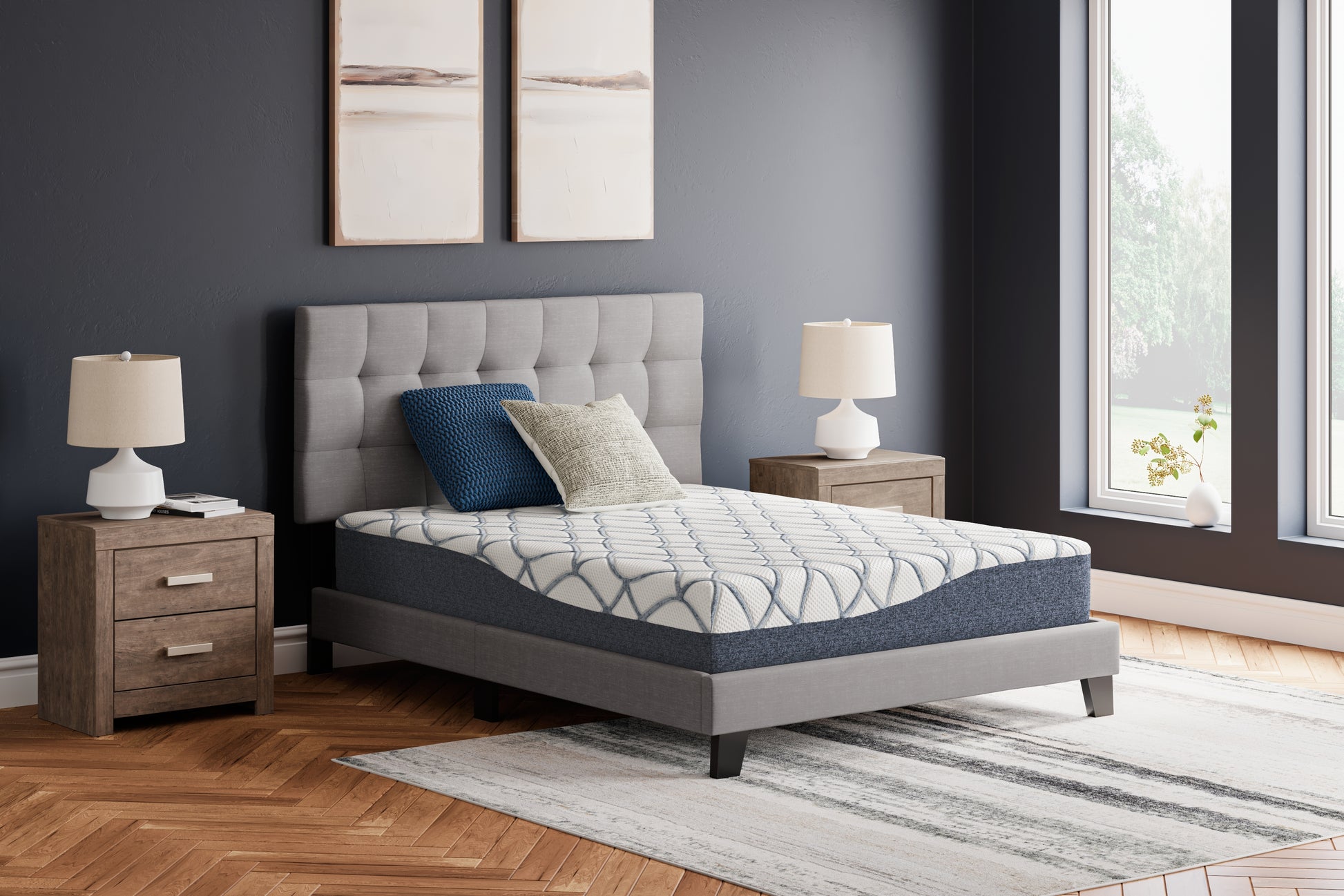 The Furniture Outlets - Ashley Furniture - 10 Inch Chime Elite 2.0 Mattresses - Queen / White/Blue - M42531