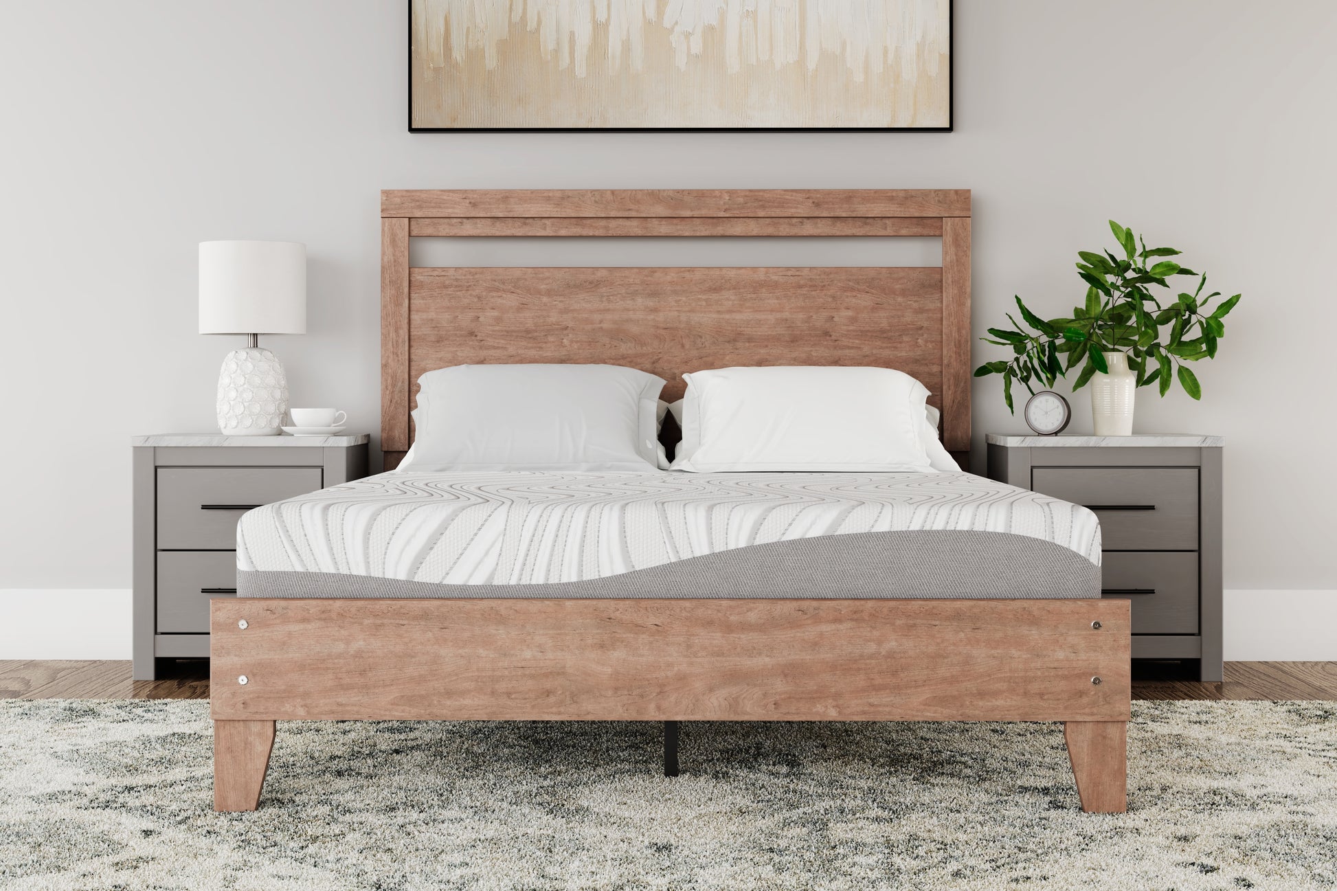 The Furniture Outlets - Ashley Furniture - 8 Inch Memory Foam Mattresses - California King / White - M59151