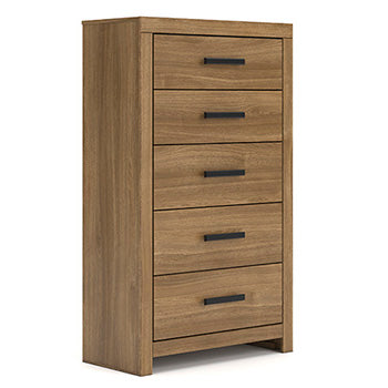 The Furniture Outlets - Ashley Furniture - Broachmyn Bedroom - Five Drawer Chest / Auburn - PCB1116-46
