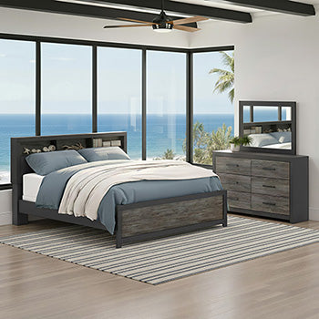 The Furniture Outlets - Ashley Furniture - Broachmyn Bedroom - Six Drawer Dresser / Black/Gray - PCB1118-31