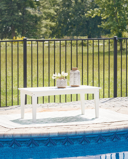 The Furniture Outlets - Ashley Furniture - Hyland wave Outdoor - Rectangular Cocktail Table / White - P111-701