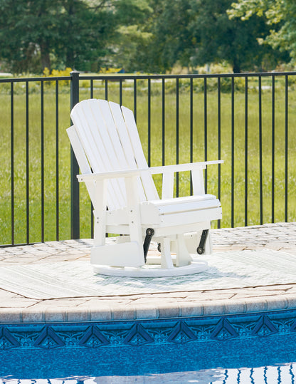 The Furniture Outlets - Ashley Furniture - Hyland wave Outdoor - Swivel Glider Chair / White - P111-820