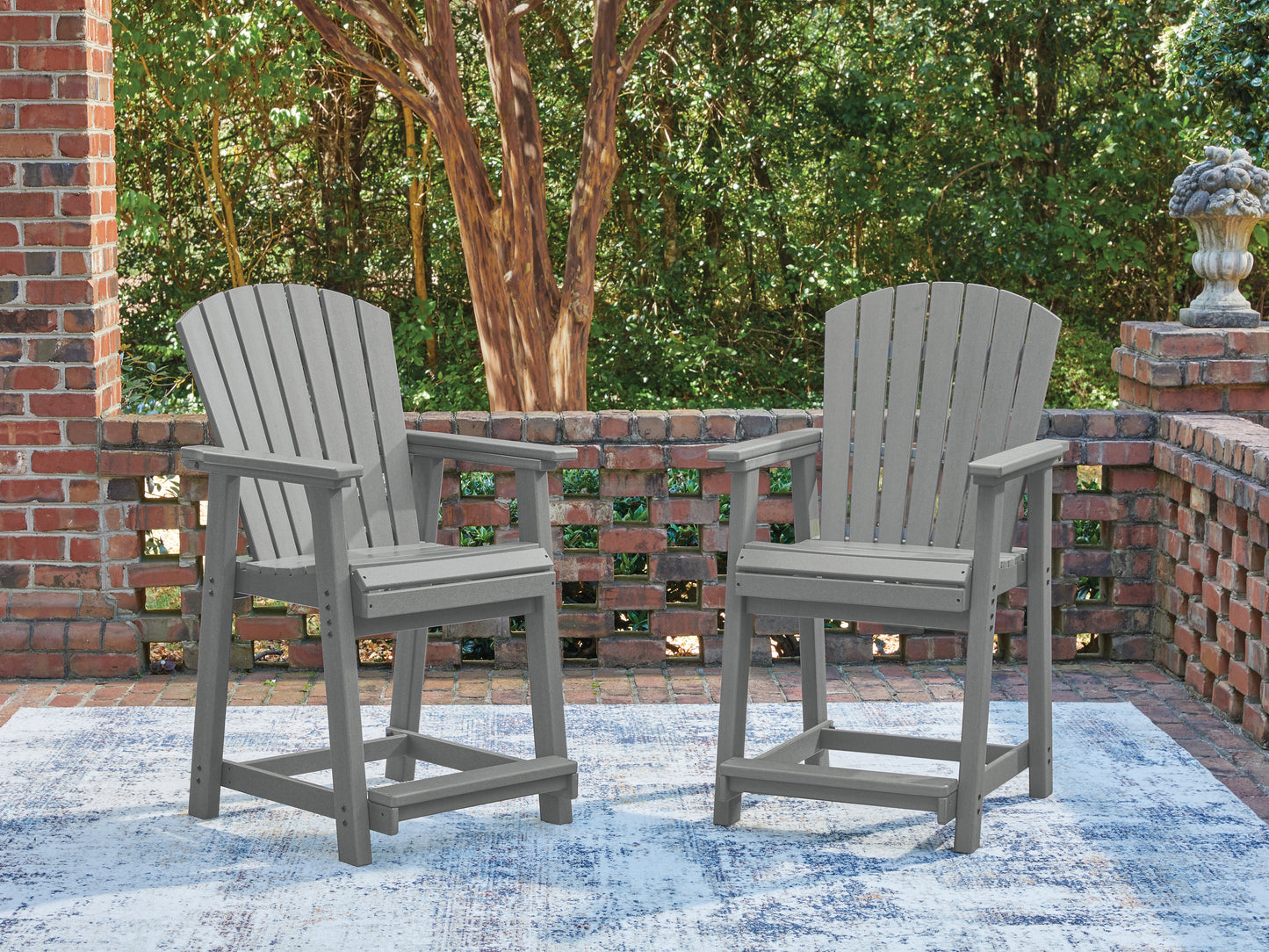 The Furniture Outlets - Ashley Furniture - Sanctuary Beach Outdoor - Barstool (Set of 2) / Dark Gray - PCP227-124