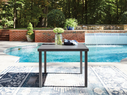 The Furniture Outlets - Ashley Furniture - Rocky Creek Outdoor - Square Dining Table w/UMB OPT / Gray - PCP326-615