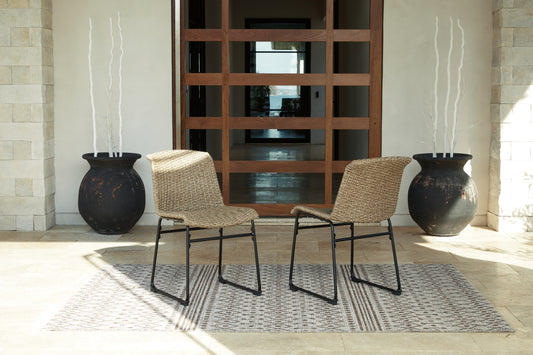 The Furniture Outlets - Ashley Furniture - Amaris Outdoor - Chair (Set of 2) / Brown/Black - P369-601