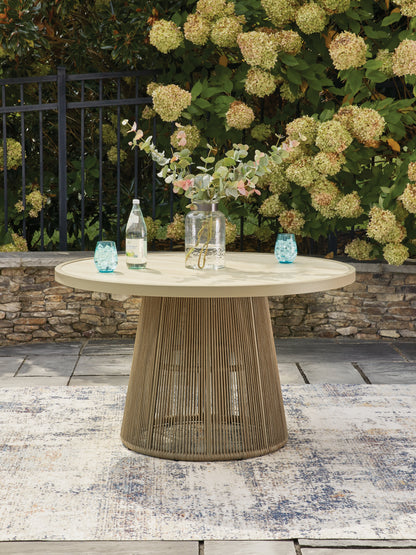 The Furniture Outlets - Ashley Furniture - Orchard Beach Outdoor - Outdoor Dining Table / Beige - PCP373P2