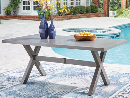 The Furniture Outlets - Ashley Furniture - Half Moon Beach Outdoor - RECT Dining Table w/UMB OPT / Gray - PCP418-625