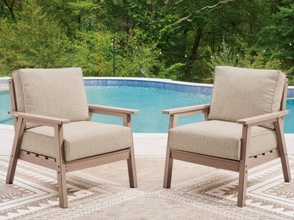 The Furniture Outlets - Ashley Furniture - Grover Beach Outdoor - Lounge Chair w/Cushion (Set of 2) / Driftwood - PCP422-820
