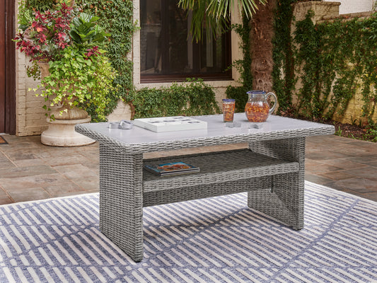The Furniture Outlets - Ashley Furniture - Naples Beach Outdoor - RAF/LAF Loveseat w/CUSH (Set of 2) / Light Gray - P439-854