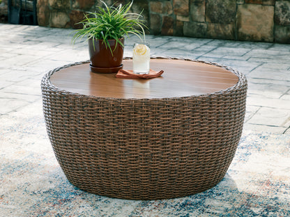 The Furniture Outlets - Ashley Furniture - Double Point Outdoor - Round Cocktail Table / Beige - PCP503-708