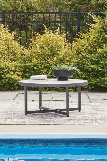 The Furniture Outlets - Ashley Furniture - Ocean Beach Outdoor - Round Cocktail Table / Gray - PCP510-708