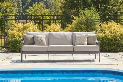 The Furniture Outlets - Ashley Furniture - Ocean Beach Outdoor - Sofa with Cushion / Gray - PCP510-838