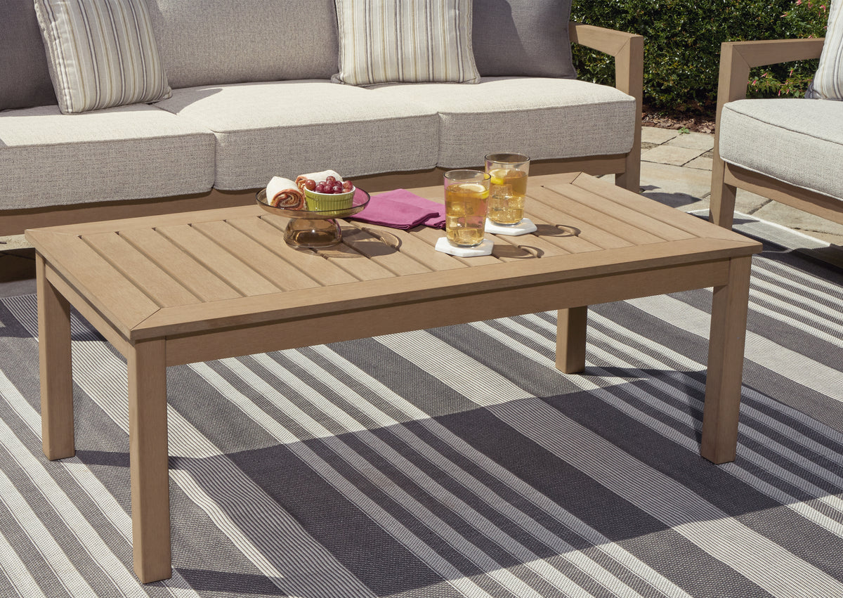 The Furniture Outlets - Ashley Furniture - Hallow Creek Outdoor - Rectangular Cocktail Table / Driftwood - P560-701