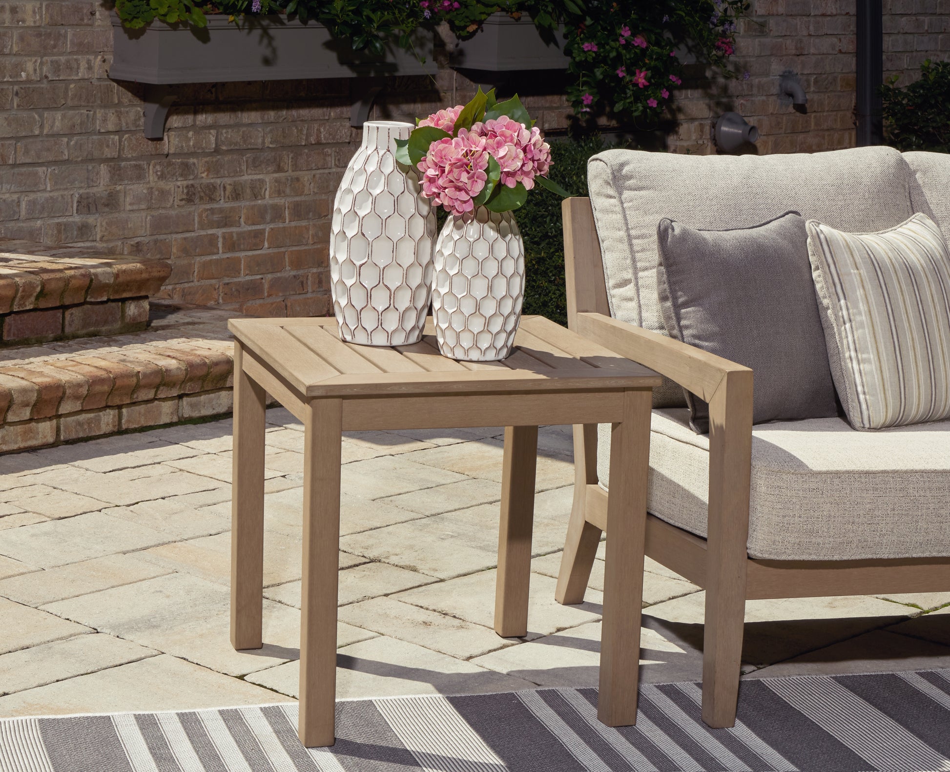 The Furniture Outlets - Ashley Furniture - Hallow Creek Outdoor - Square End Table / Driftwood - P560-702