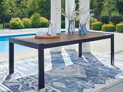 The Furniture Outlets - Ashley Furniture - East Beach Outdoor - RECT Dining Table w/UMB OPT / Navy Blue/Driftwood - PCP587-625