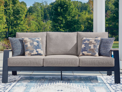 The Furniture Outlets - Ashley Furniture - East Beach Outdoor - Sofa with Cushion / Navy Blue/Driftwood - PCP587-838