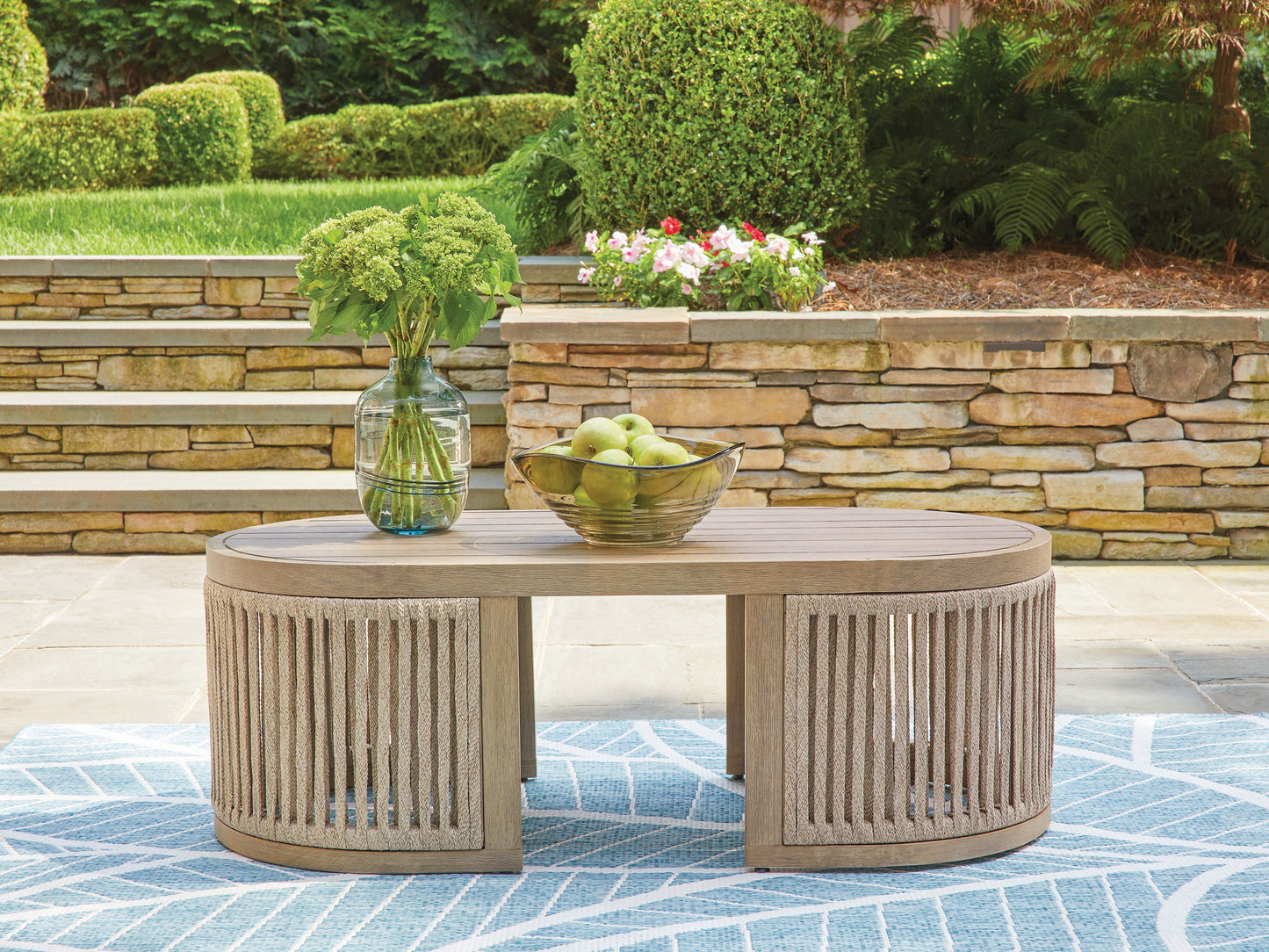 The Furniture Outlets - Ashley Furniture - Serena Shores Outdoor - Rectangular Cocktail Table / Beige - PCP604-701