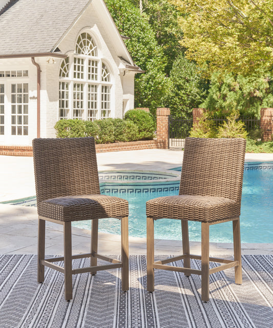 The Furniture Outlets - Ashley Furniture - Walton Bridge Outdoor - Barstool (Set of 2) / Driftwood - P749-130
