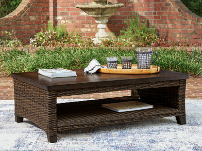 The Furniture Outlets - Ashley Furniture - Monterey Point Outdoor - Rectangular Cocktail Table / Dark Brown - PCP760-701