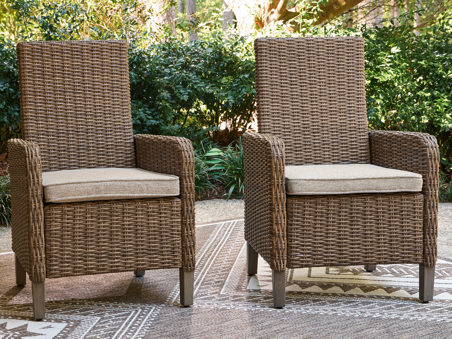 The Furniture Outlets - Ashley Furniture - Laguna Heights Outdoor - Arm Chair With Cushion (Set of 2) / Beige - PCP790-601A