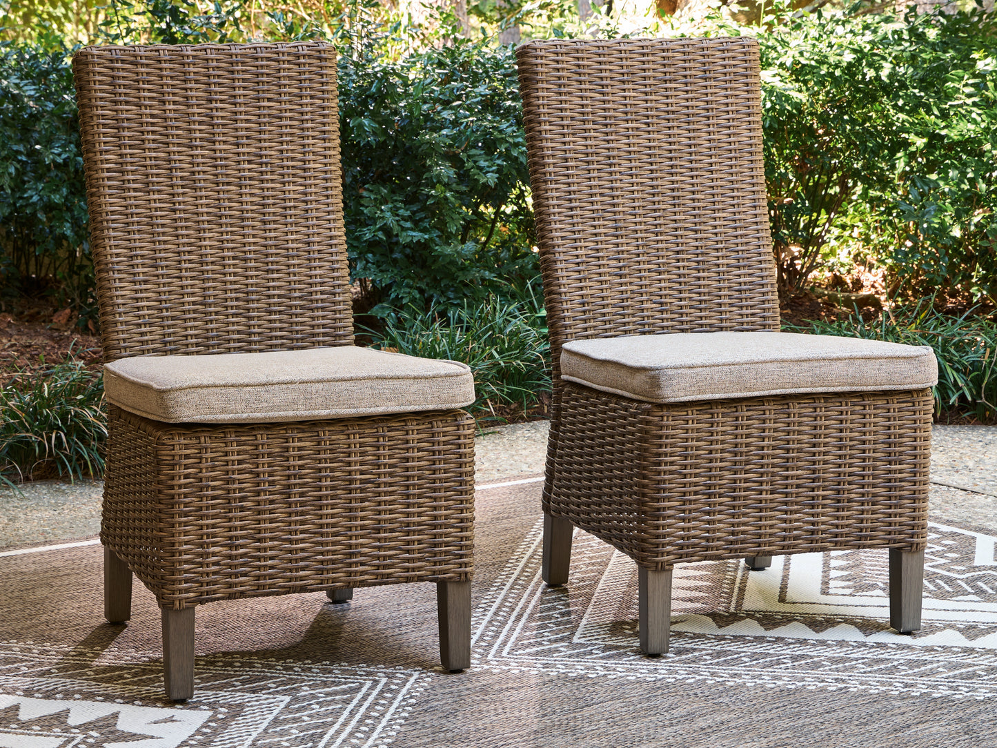 The Furniture Outlets - Ashley Furniture - Laguna Heights Outdoor - Side Chair with Cushion (Set of 2) / Beige - PCP790-601