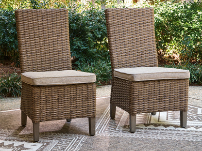 The Furniture Outlets - Ashley Furniture - Laguna Heights Outdoor - Side Chair with Cushion (Set of 2) / Beige - PCP790-601