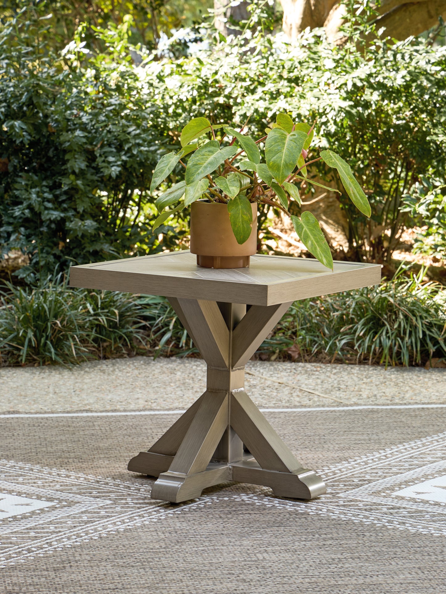 The Furniture Outlets - Ashley Furniture - Laguna Heights Outdoor - Square End Table / Beige - PCP790-702